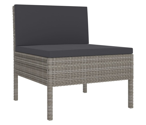 vidaXL 11-daļīgs dārza atpūtas mēbeļu komplekts, pelēka PE rotangpalma