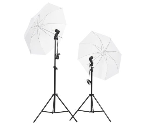 vidaXL fotostudijas komplekts – gaismas, fons, reflektori