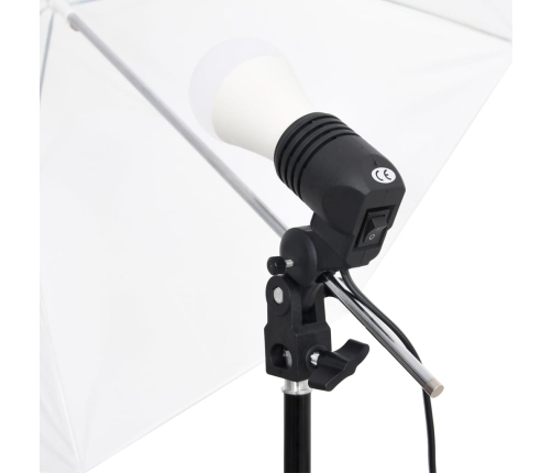 vidaXL fotostudijas komplekts – gaismas, fons, reflektori