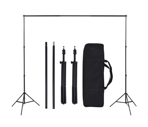 vidaXL fotostudijas komplekts – gaismas, fons, reflektors