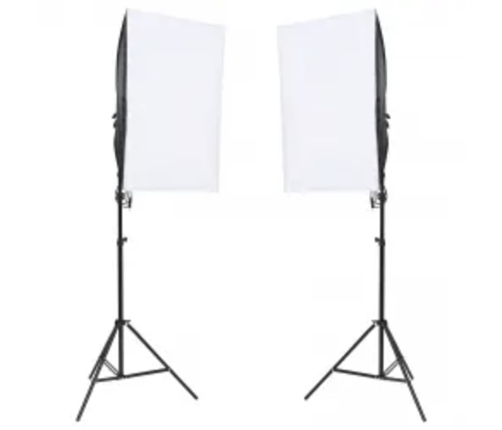 vidaXL fotostudijas komplekts, gaismas un fons