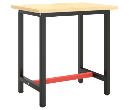 vidaXL darbagalda rāmis, 70x50x79 cm, matēts, melns, sarkans, metāls