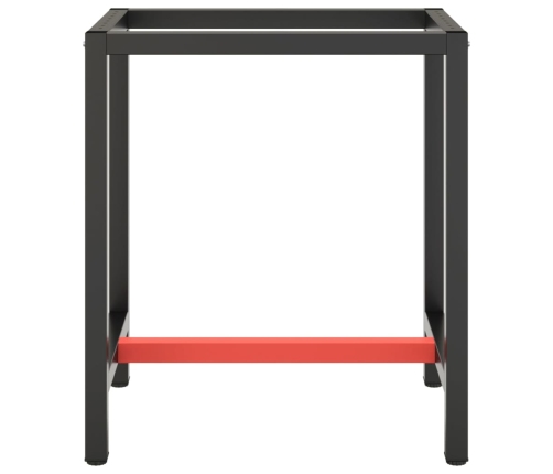 vidaXL darbagalda rāmis, 70x50x79 cm, matēts, melns, sarkans, metāls