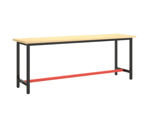 vidaXL darbagalda rāmis, 210x50x79 cm, matēts, melns, sarkans, metāls