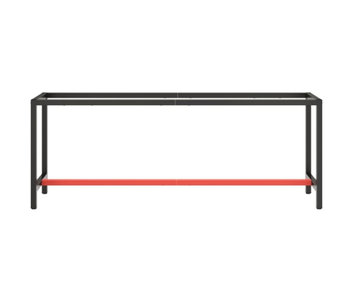 vidaXL darbagalda rāmis, 210x50x79 cm, matēts, melns, sarkans, metāls