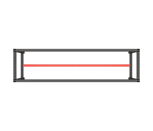 vidaXL darbagalda rāmis, 210x50x79 cm, matēts, melns, sarkans, metāls