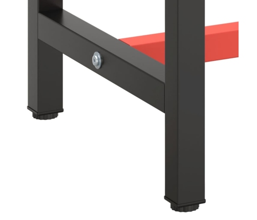vidaXL darbagalda rāmis, 210x50x79 cm, matēts, melns, sarkans, metāls