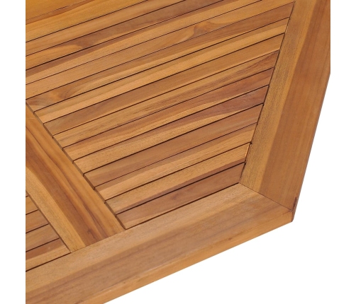 vidaXL saliekams dārza galds, 110x110x75 cm, masīvs tīkkoks