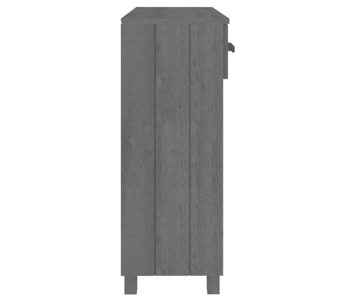 vidaXL konsoles galds HAMAR, pelēks, 90x35x90 cm, priedes masīvkoks