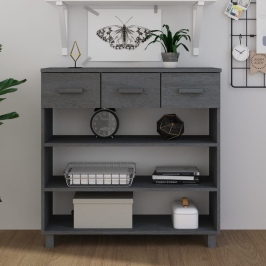 Konsoles Galds Hamar, Pelēks, 90X35X90 Cm, Priedes Masīvkoks Vidaxl
