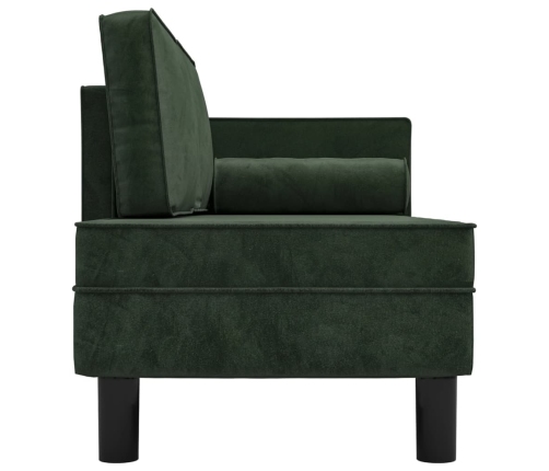 Zvilnis Ar Spilveniem Un Cilindra Spilvenu, Tumši Zaļš, Samts Vidaxl