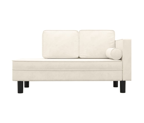 Zvilnis Ar Spilveniem Un Cilindra Spilvenu, Krēmkrāsas, Samts Vidaxl