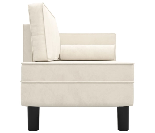 Zvilnis Ar Spilveniem Un Cilindra Spilvenu, Krēmkrāsas, Samts Vidaxl