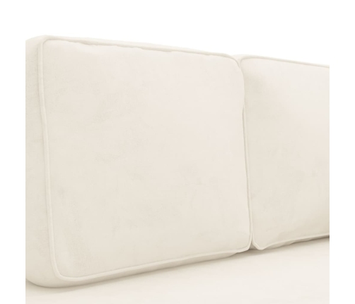 Zvilnis Ar Spilveniem Un Cilindra Spilvenu, Krēmkrāsas, Samts Vidaxl