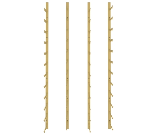 vidaXL sienas vīna pudeļu plaukts 36 pudelēm, 2 gab., zeltaina dzelzs