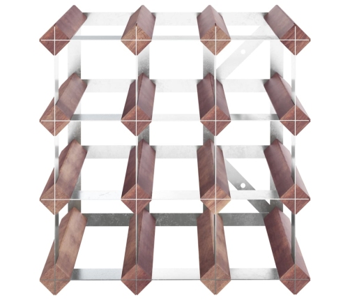 vidaXL vīna pudeļu plaukts 12 pudelēm, brūns priedes masīvkoks