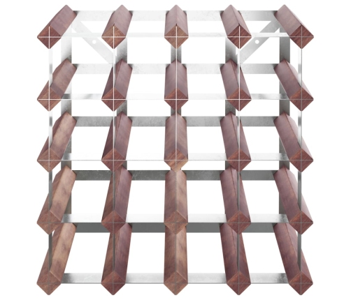 vidaXL vīna pudeļu plaukts 20 pudelēm, brūns priedes masīvkoks