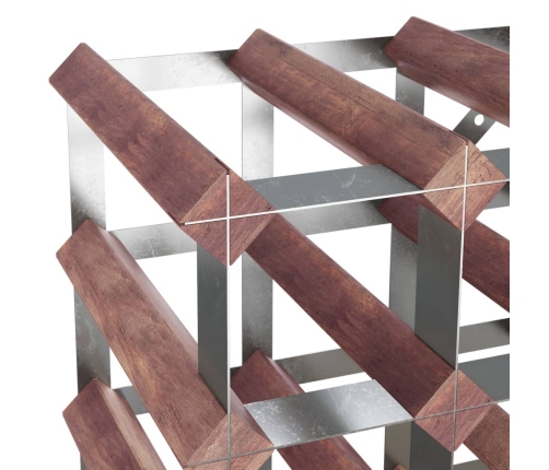 vidaXL vīna pudeļu plaukts 20 pudelēm, brūns priedes masīvkoks