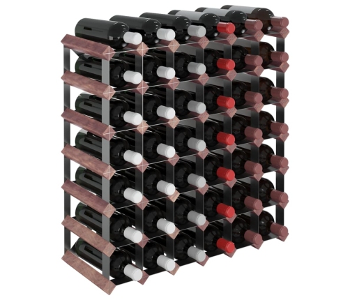 vidaXL vīna pudeļu plaukts 42 pudelēm, brūns priedes masīvkoks