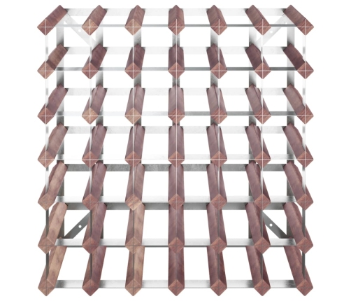 vidaXL vīna pudeļu plaukts 42 pudelēm, brūns priedes masīvkoks