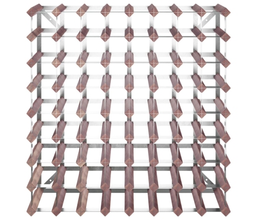 vidaXL vīna pudeļu plaukts 72 pudelēm, brūns priedes masīvkoks