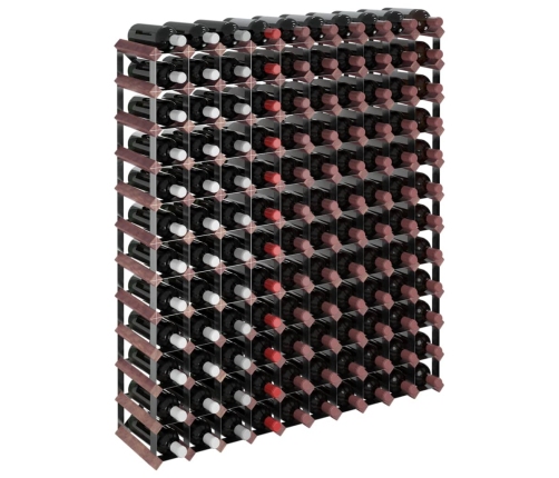 vidaXL vīna pudeļu plaukts 120 pudelēm, brūns priedes masīvkoks