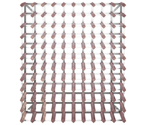 vidaXL vīna pudeļu plaukts 120 pudelēm, brūns priedes masīvkoks