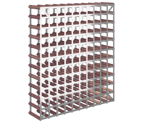 vidaXL vīna pudeļu plaukts 120 pudelēm, brūns priedes masīvkoks