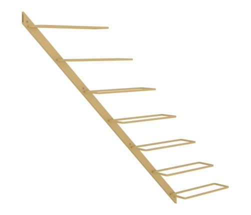 vidaXL vīna pudeļu sienas plaukts 7 pudelēm, zeltains metāls