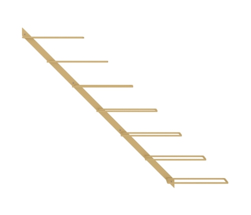 vidaXL vīna pudeļu sienas plaukts 7 pudelēm, zeltains metāls