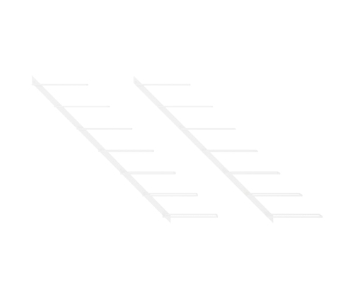 vidaXL vīna pudeļu sienas plaukts 7 pudelēm, 2 gab., balts metāls