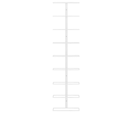 vidaXL vīna pudeļu sienas plaukts 9 pudelēm, balts, dzelzs