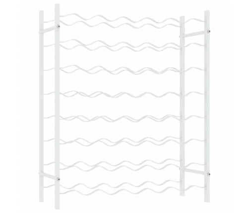 vidaXL vīna pudeļu plaukts, 48 pudelēm, balts metāls