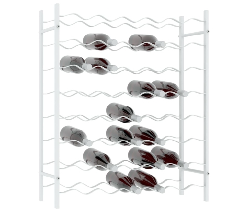 vidaXL vīna pudeļu plaukts, 48 pudelēm, balts metāls