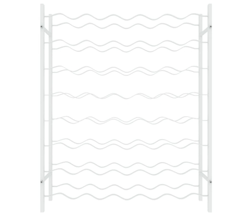 vidaXL vīna pudeļu plaukts, 48 pudelēm, balts metāls