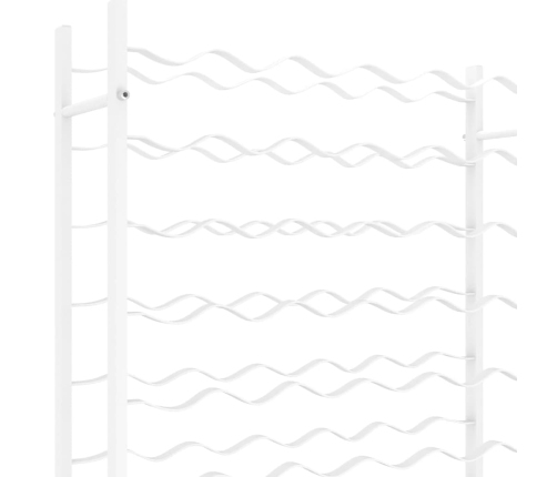 vidaXL vīna pudeļu plaukts, 48 pudelēm, balts metāls