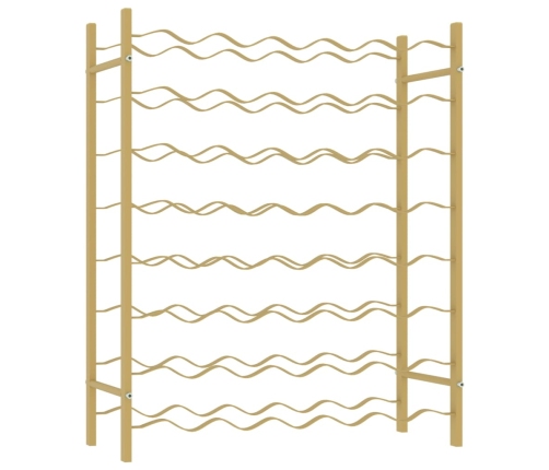 vidaXL vīna pudeļu plaukts, 48 pudelēm, zelta krāsas metāls