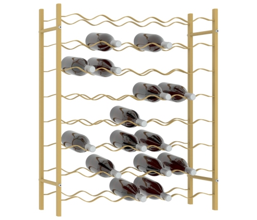 vidaXL vīna pudeļu plaukts, 48 pudelēm, zelta krāsas metāls