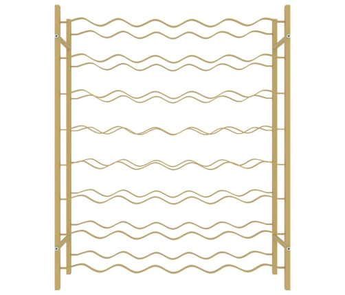 vidaXL vīna pudeļu plaukts, 48 pudelēm, zelta krāsas metāls