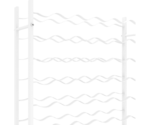 vidaXL vīna pudeļu plaukts, 36 pudelēm, balts metāls