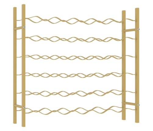 vidaXL vīna pudeļu plaukts, 36 pudelēm, zelta krāsas metāls