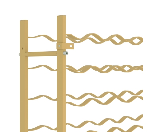 vidaXL vīna pudeļu plaukts, 36 pudelēm, zelta krāsas metāls