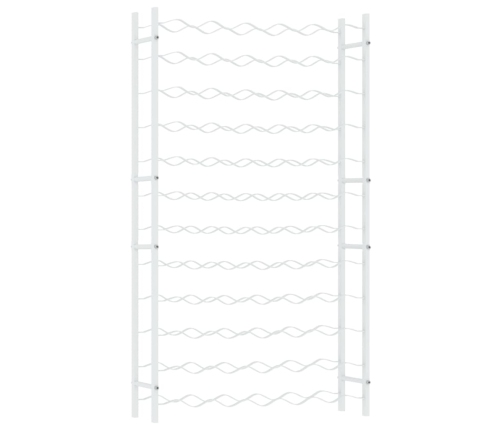 vidaXL vīna pudeļu plaukts, 72 pudelēm, balts metāls