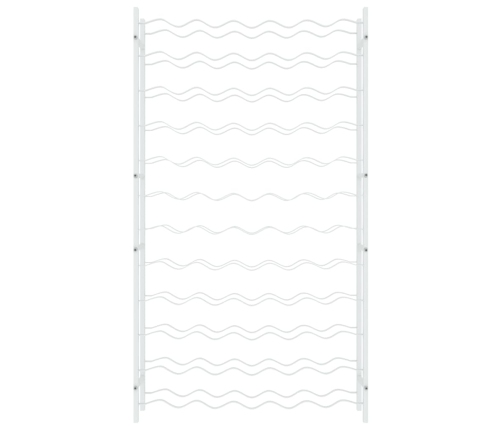 vidaXL vīna pudeļu plaukts, 72 pudelēm, balts metāls