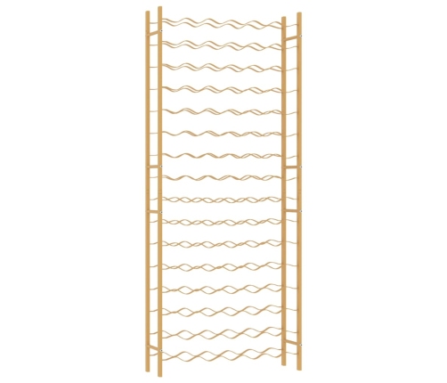 vidaXL vīna pudeļu plaukts, 96 pudelēm, zelta krāsas metāls