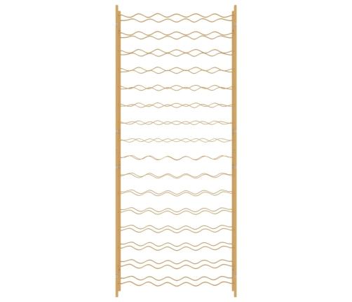 vidaXL vīna pudeļu plaukts, 96 pudelēm, zelta krāsas metāls