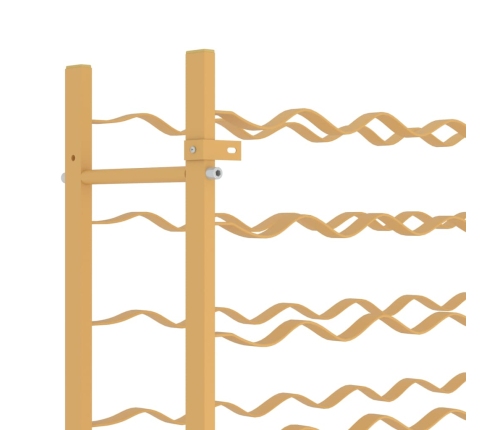 vidaXL vīna pudeļu plaukts, 96 pudelēm, zelta krāsas metāls