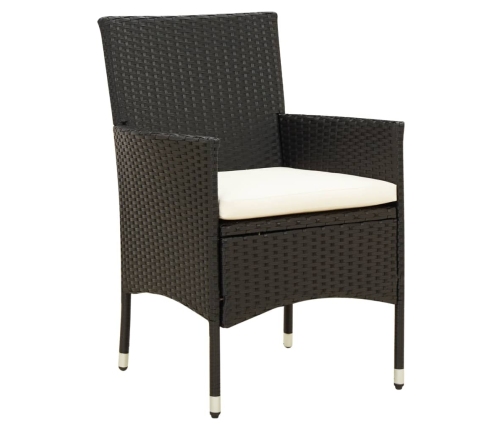 vidaXL 7-daļīgs dārza mēbeļu komplekts, matrači, melna PE rotangpalma