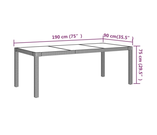 vidaXL 7-daļīgs dārza mēbeļu komplekts, matrači, melna PE rotangpalma