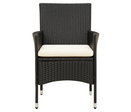 vidaXL 7-daļīgs dārza mēbeļu komplekts, matrači, melna PE rotangpalma